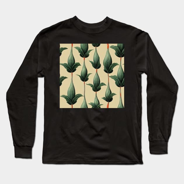 Plant vine vertical strips Long Sleeve T-Shirt by StoneyPhenix